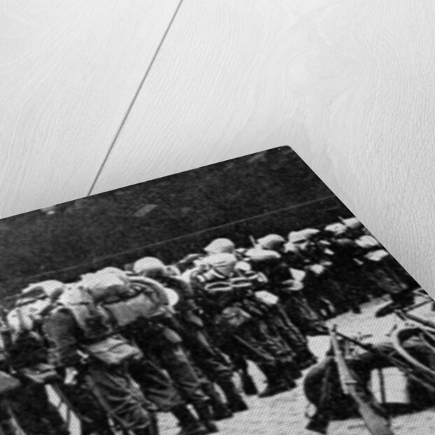 French soldiers at a railway station, Paris, First World War by Anonymous