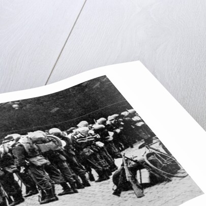 French soldiers at a railway station, Paris, First World War by Anonymous