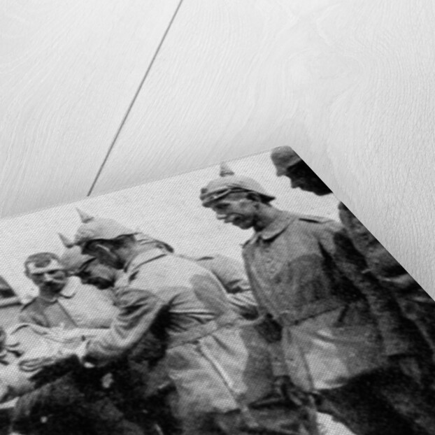 German troops stopping for midday rations on the way to Brussels, First World War by Anonymous