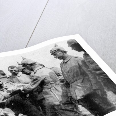 German troops stopping for midday rations on the way to Brussels, First World War by Anonymous