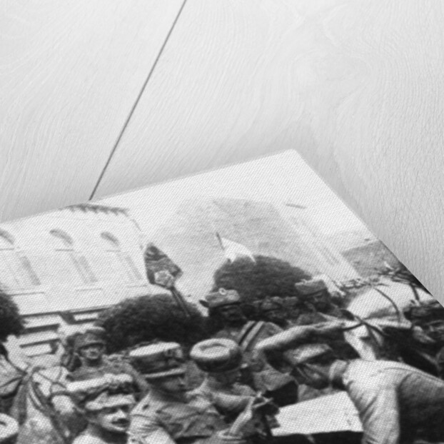 Officers in the Hussars, Chaussee de Louvain, Brussels, First World War by Anonymous