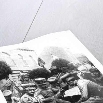 Officers in the Hussars, Chaussee de Louvain, Brussels, First World War by Anonymous