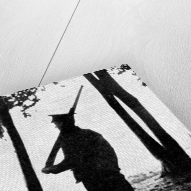 'Grey dawn on the battlefield, British cavalry, Belgian frontier', First World War by Anonymous