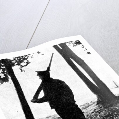 'Grey dawn on the battlefield, British cavalry, Belgian frontier', First World War by Anonymous