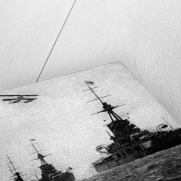 Dreadnoughts and hydroplane, British Grand Fleet, North Sea, First World War by Anonymous