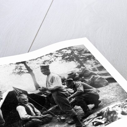 Serbian soldiers camping, First World War by Anonymous