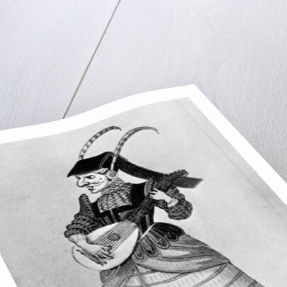 A woman playing a stringed instrument by Daniel Rebel