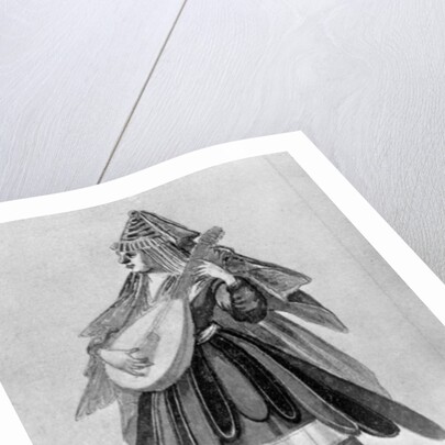 A woman playing a stringed instrument by Daniel Rebel