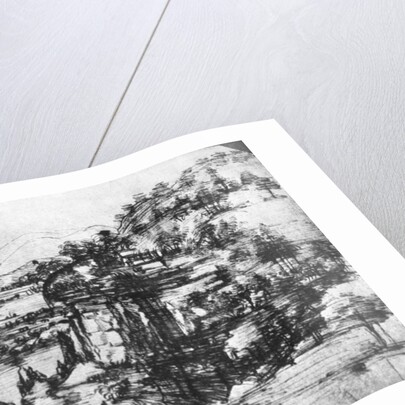 A sketch of a countryside view by Leonardo Da Vinci