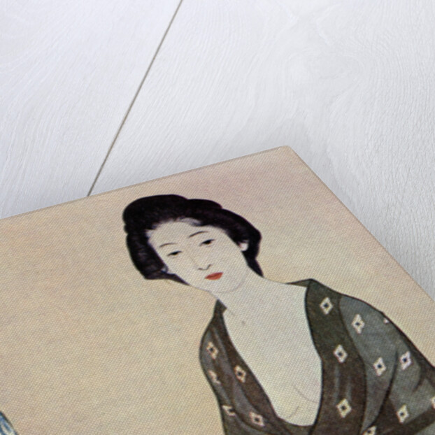 A Japanese woman wearing summer clothes by Hashiguchi Goyo