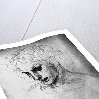 Study for the head of St James and an architectural drawing by Leonardo Da Vinci