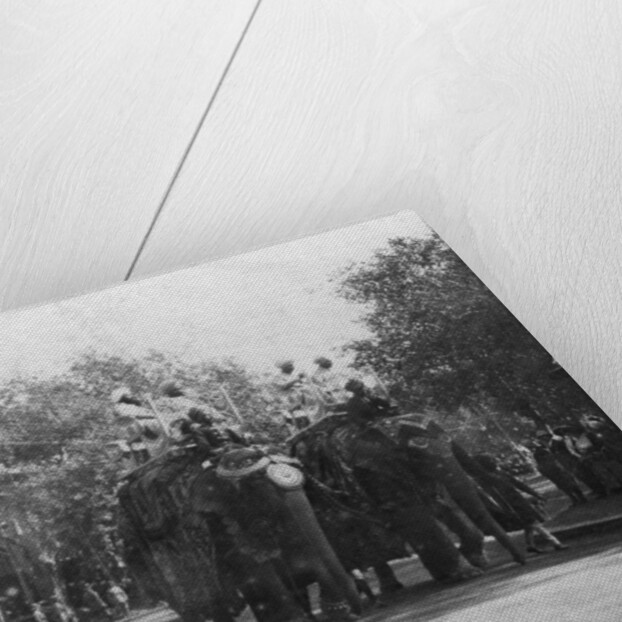 A Punjabi princess riding an elephant in a procession, Delhi, India by H Hands & Son