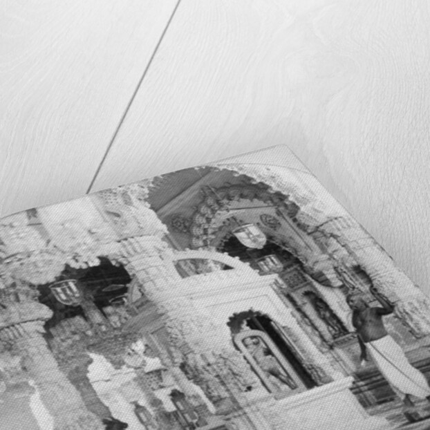 Interior of the temple of Babulnath, Bombay, India by BW Kilburn