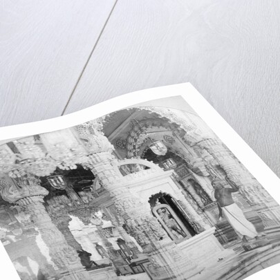 Interior of the temple of Babulnath, Bombay, India by BW Kilburn
