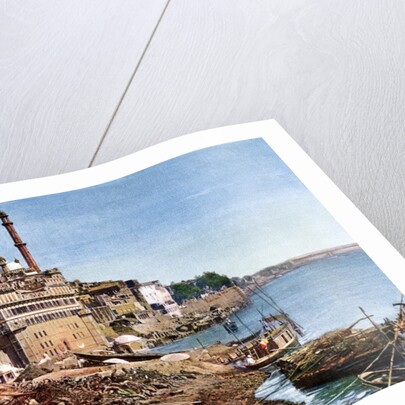 The river Ganges and the Burning Ghats at Benares (Varanasi), India by Anonymous