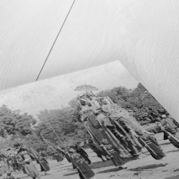 Lord and Lady Harding riding an elephant, India by HD Girdwood