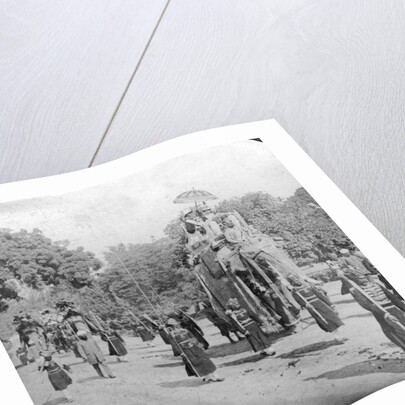 Lord and Lady Harding riding an elephant, India by HD Girdwood