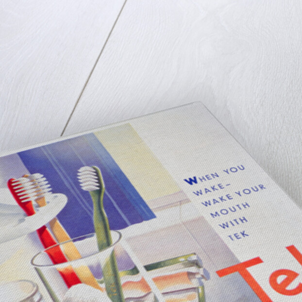 Advert for Tek toothbrushes, by Johnson and Johnson by Anonymous