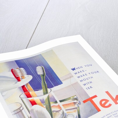 Advert for Tek toothbrushes, by Johnson and Johnson by Anonymous