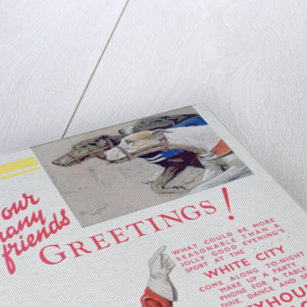 Christmas advert for the White City greyhound track, London by Anonymous