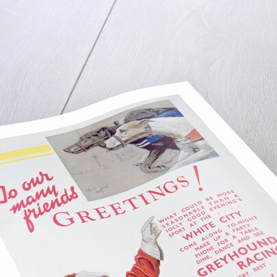 Christmas advert for the White City greyhound track, London by Anonymous