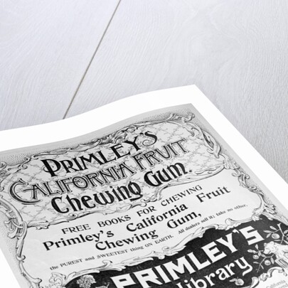 Advert for Primley's California Fruit chewing gum by Anonymous