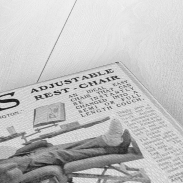 Advert for Foot's 'Burlington' adjustable rest-chair by Anonymous