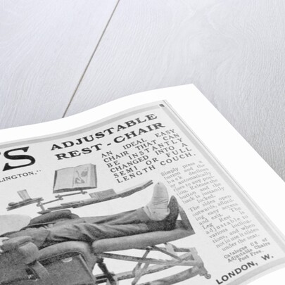 Advert for Foot's 'Burlington' adjustable rest-chair by Anonymous