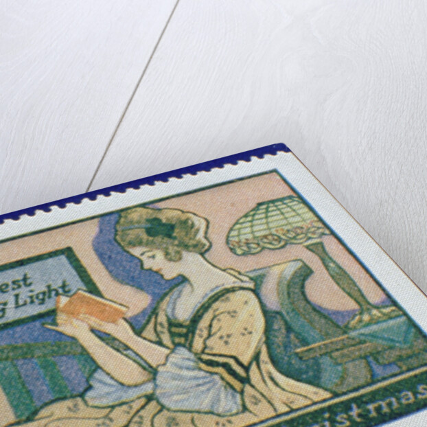 Early gas lighting advertisement label by Anonymous