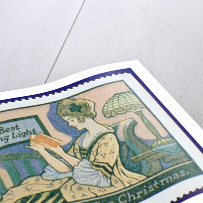 Early gas lighting advertisement label by Anonymous