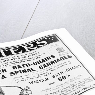 Advert for Carters' wicker bath chairs and spinal carriages by Anonymous