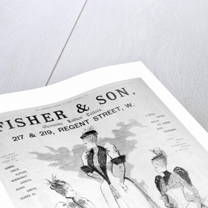 Advert for Fisher and Son, ladies' fashion by Anonymous