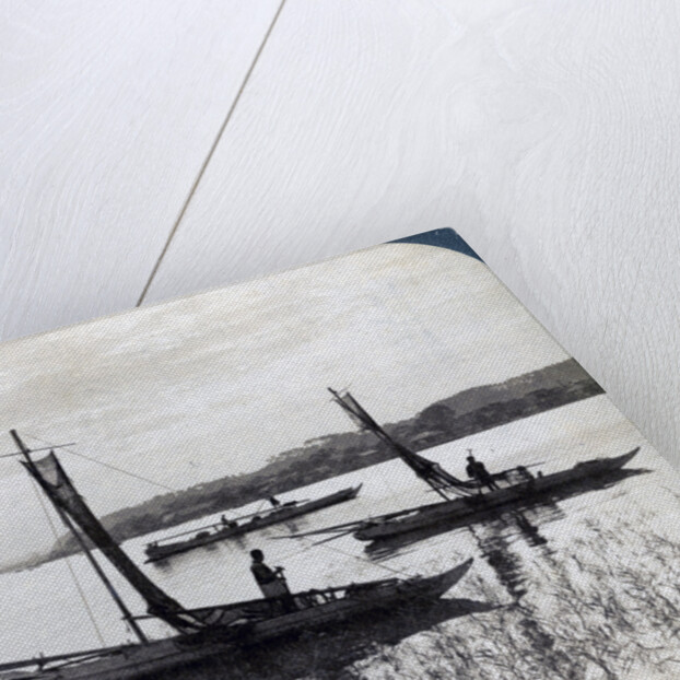 Fishing boats coming home at sunset, near Yokohama, Japan by Underwood & Underwood