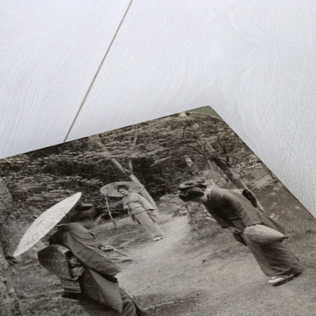 Women in the Kinkaku-ji Temple garden, Kyoto, Japan by Underwood & Underwood