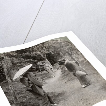 Women in the Kinkaku-ji Temple garden, Kyoto, Japan by Underwood & Underwood