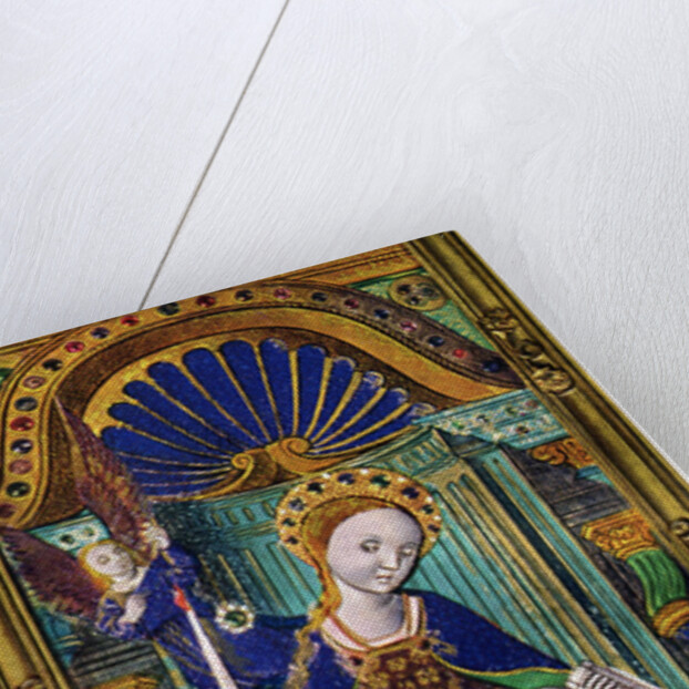 Shutter of a triptych, champlevé enamel on copper by Anonymous