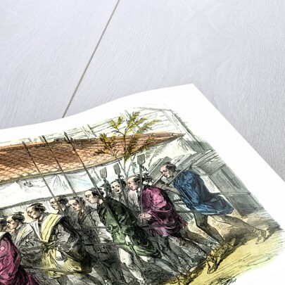 Japanese officers going to pay visits of congratulation by Anonymous