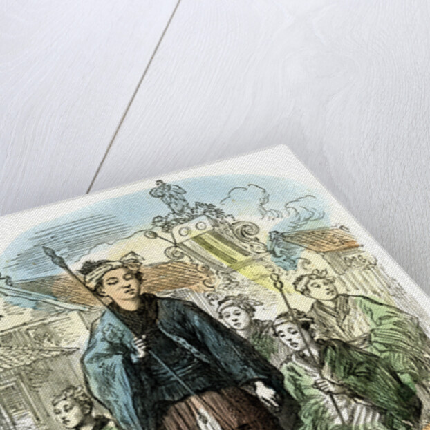 Girls dressed as boys, New Year's festival procession at Yokohama, Japan by Anonymous