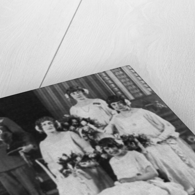 The Duke and Duchess of York surrounded by her eight bridesmaids by Anonymous