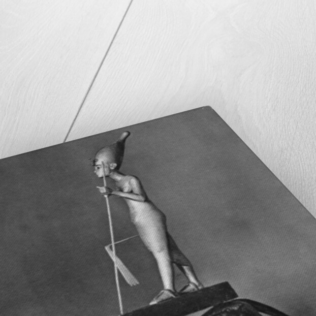 King Tutankhamen (c1341 BC-c1323 BC) on a black leopard by Anonymous