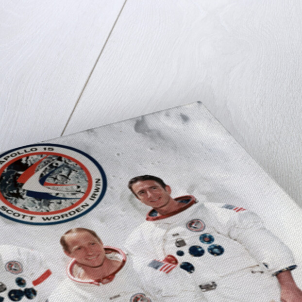 The crew of the Apollo 15 Mission at the Manned Spacecraft Centre, Houston, Texas by NASA