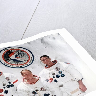 The crew of the Apollo 15 Mission at the Manned Spacecraft Centre, Houston, Texas by NASA