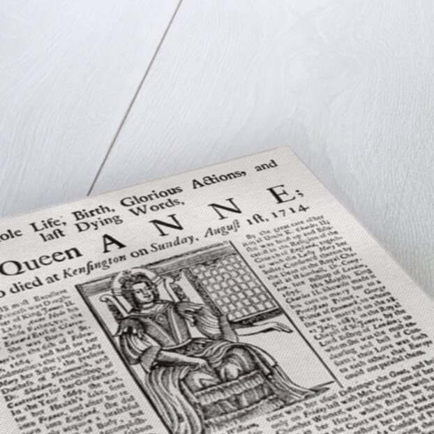 Broadside published on the death of Queen Anne by Anonymous