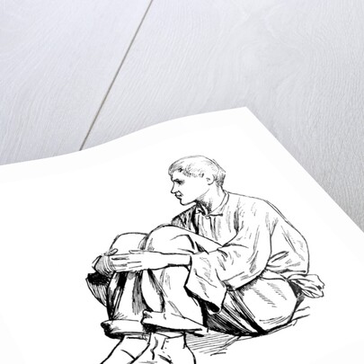 Study of a seated man by Anonymous