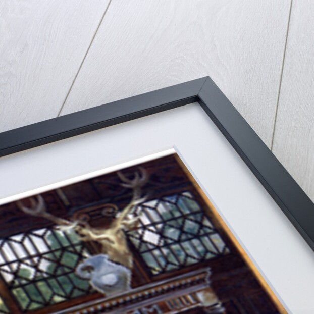 Carved and inlaid oak court cupboard by Edwin Foley