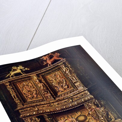 Carved Bourgouignon credence by Edwin Foley