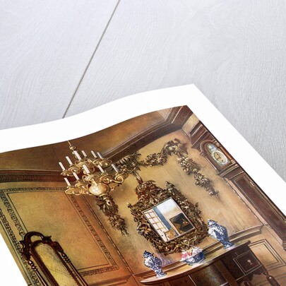 Panelling, mirror frame, walnut table and chair, Charles Wesley's walnut high case clock by Edwin Foley