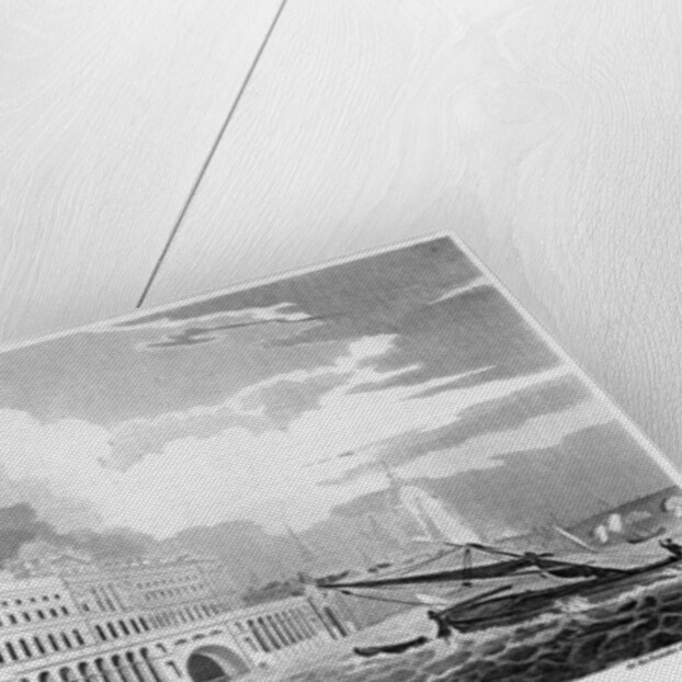 Somerset House, from the Thames, London by H le Keux