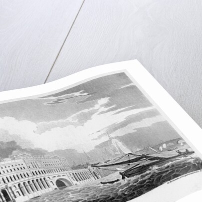 Somerset House, from the Thames, London by H le Keux