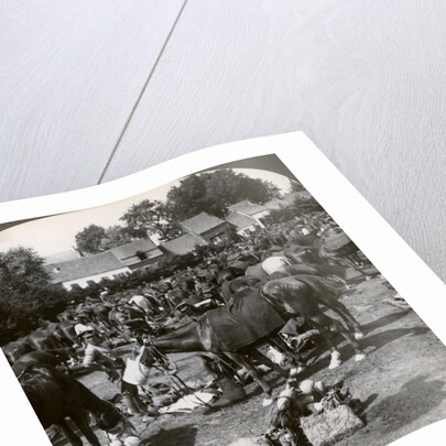 Troops feeding their horses and resting on the march, World War I by Realistic Travels Publishers